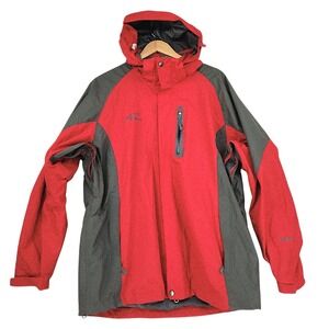 Vtg Pastore Jacket XL Men Red Gray Hood Toraydelfy Waterproof Technical Outdoor
